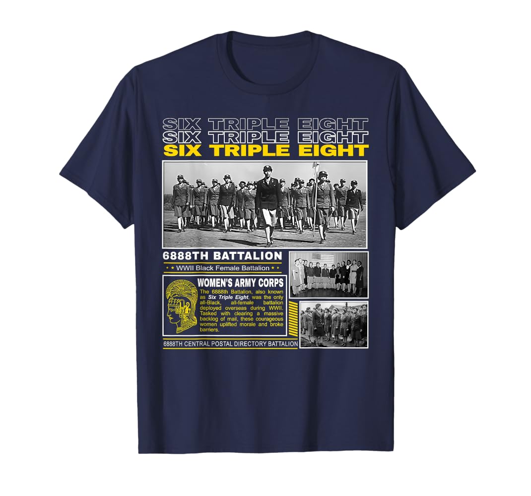 トップス AMERI AM LOGO OVER LONG TEE Amazon.com: Honoring The 6 Triple 8 Battalion of WWII T